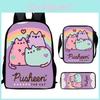 Детский рюкзак Pusheen Cat из ткани Оксфорд, дышащий, прочный, легкий, школьная сумка для учеников начальной школы