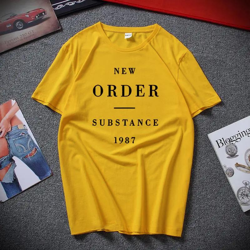 Футболка New Order Substance 1987 80-е Синт-рок Новая волна Странный Премиальный хлопок Рождественский подарок Футболка Топ Camiseta Masculina