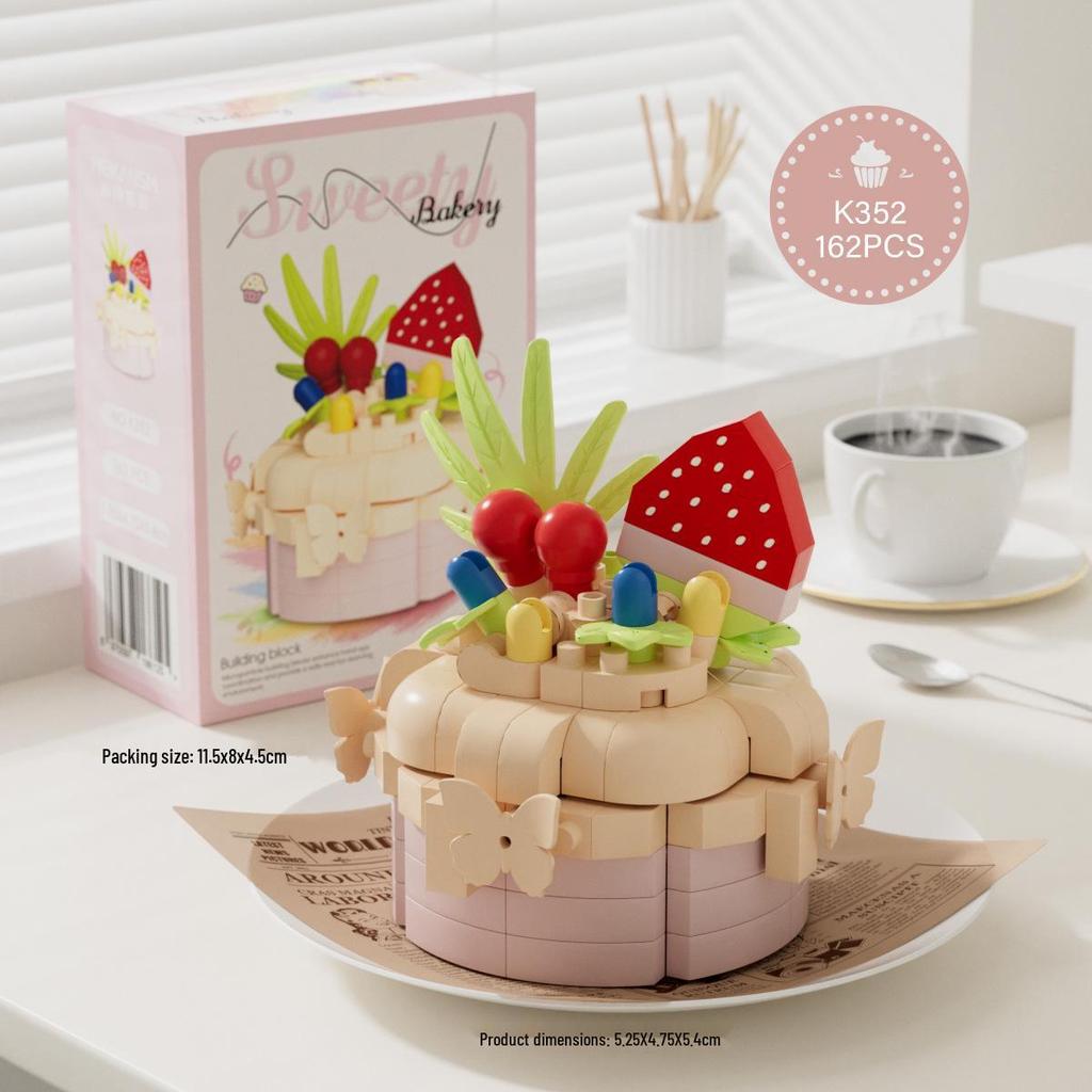 Colorful Triangle Cake Building Blocks - Party Dessert Series Compatible with Lego Ornaments and Gifts