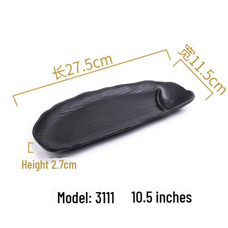 Melamine Black Imitation Porcelain Plate - Versatile Dish for Hot Pot, Barbecue, and Cold Dishes