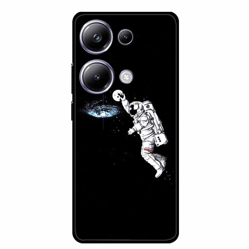 For Xiaomi Poco M6 Pro 4G Phone Case Cover Wolf Shockproof Black Silicone Soft Back Cover Cases For Poco M6 Pro Case M 6 M6Pro