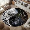 Yin and Yang Cat Round Carpet for Living Room Bedroom Decoration Non Slip Children's Room Crawling Floor Mat Popular Circle Rug