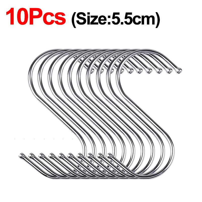10 шт. S-образный крючок из нержавеющей стали, сумки для одежды, полотенца, растения, подвесная стойка, многофункциональная кухонная перила для спальни, S крючок для вешалки