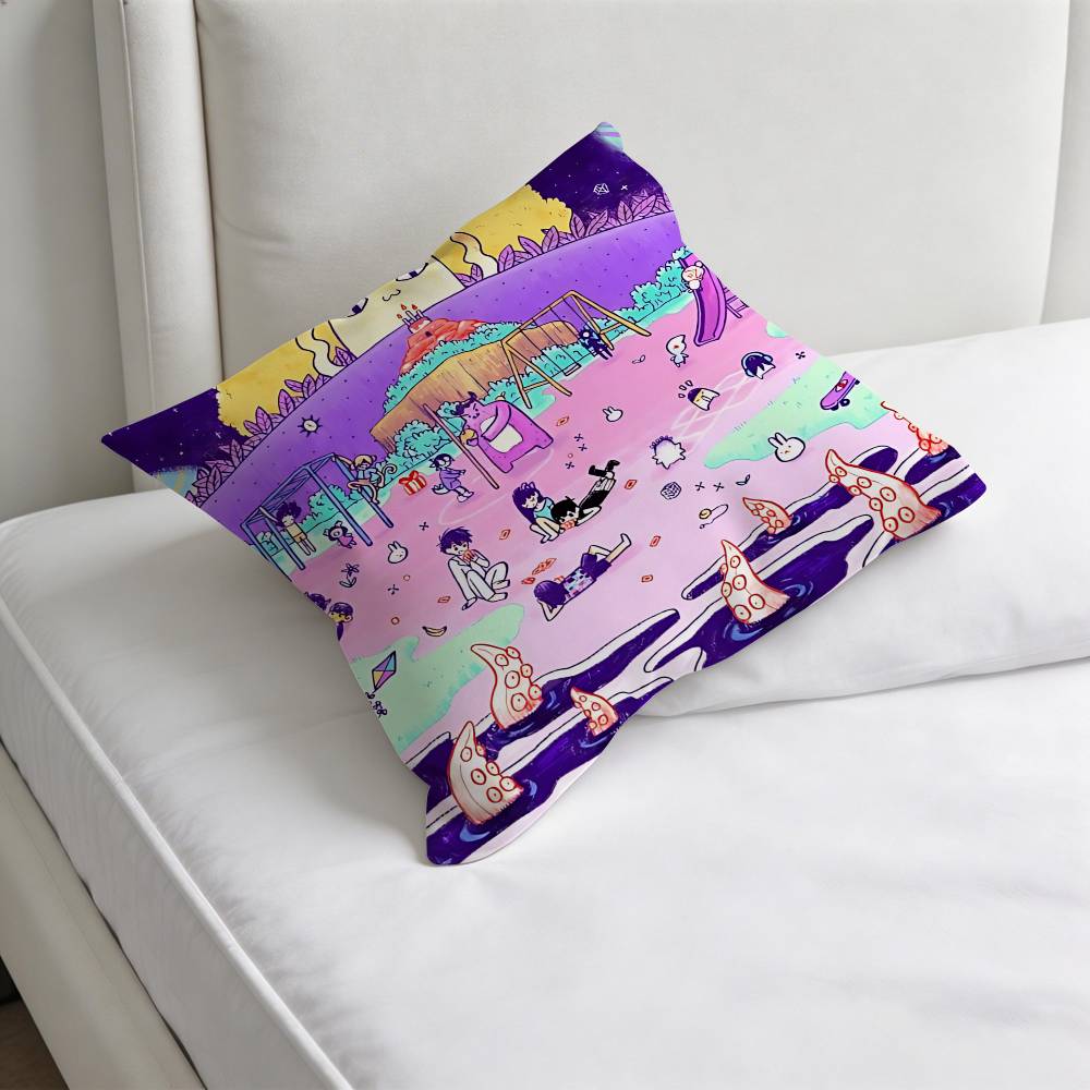 Cool OOmoriS Game Square Pillow Cover Decorative Throw Pillow Case for Sofa Couch Bed Home Car Living Room Decoration