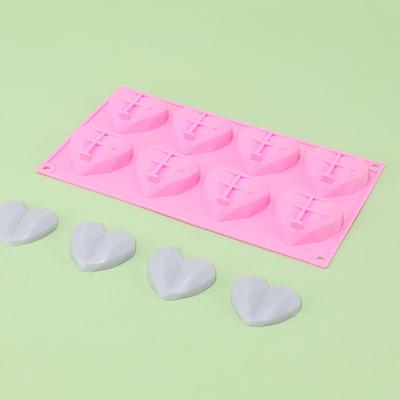 Прочная форма для торта, легкая силиконовая форма на День святого Валентина, выпечка, еда, день, поддельное алмазное сердце, силиконовая форма