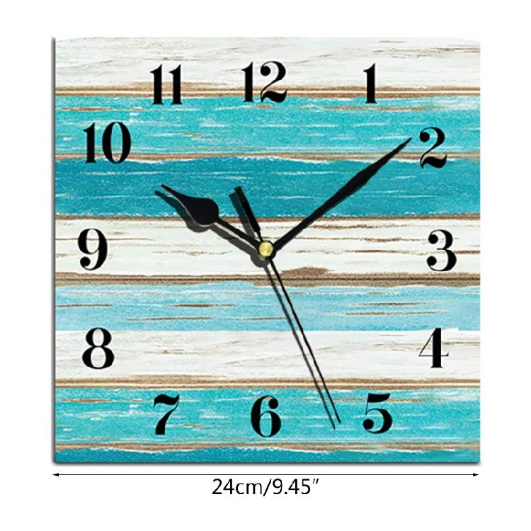 Тихие деревянные настенные часы без тиканья, на батарейках, в деревенском ретро-стиле