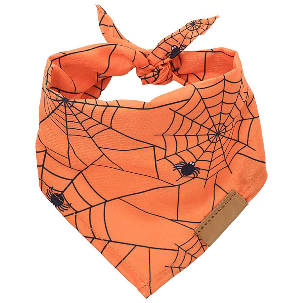 Halloween Dog Bandanas, Skulls Pumpkins Patterns Pet Scarf, Reversible Dog Triangle Scarf, Fall Dog Bibs, Pet Accessories For Halloween Holiday Costum
