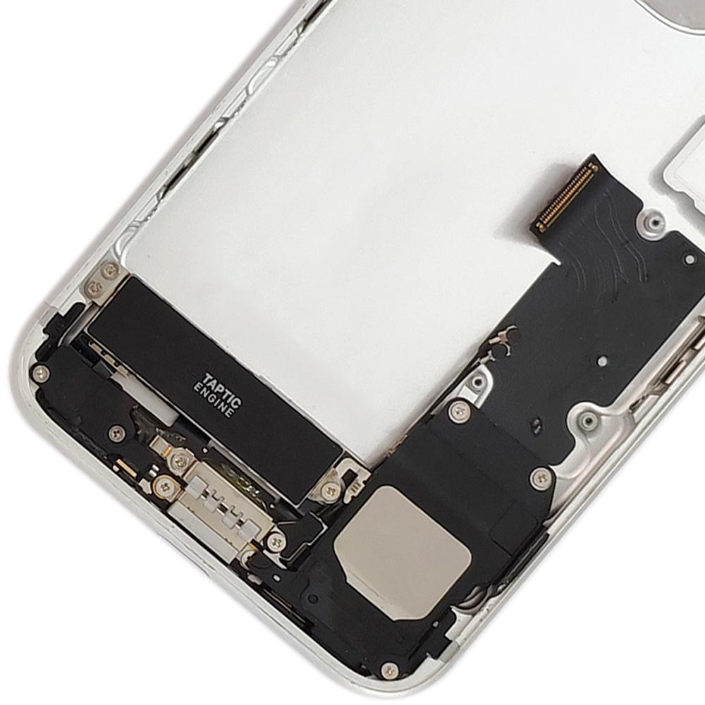 Полная сборка батарейного отсека для iPhone 7, задняя дверь, задняя крышка с боковой кнопкой вибратора, средняя рамка, гибкое шасси