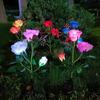 Plug-in Rose LED Solar Light Simulation Flower Solar Flower Lamp  Courtyard
