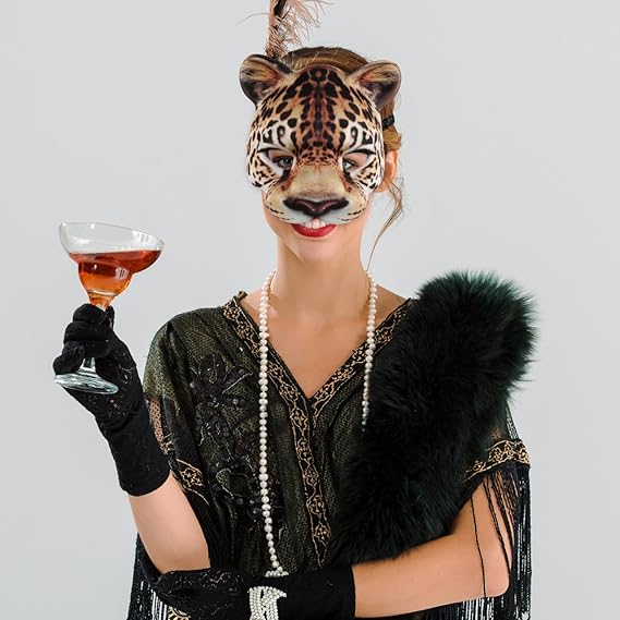 Party costume party EVA half-face animal cheetah mask, 3-pack