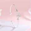RUI RUI YU Romantic Cherry Blossoms Bracelet Silver Plating Metal Charm Bangle Fashion Jewelry for Women Party Wedding Accessories Gift