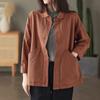 Сезон Искусство Ретро Простой Твил Твердый Карман Однобортный Свободный Повседневный Женская Рубашка Пальто Весна Осень
