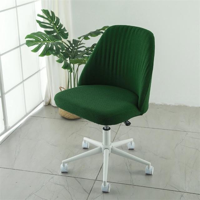 Polar Fleece Stretch Duckbill Chair Cover Curved Back Office Chair Cover Low Back Round Elastic Seat Slipcover Shell Chair Cover