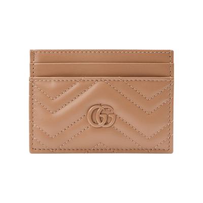 Серия GG Marmont Латунные Аксессуары Кожаный Держатель для Карт Женский Держатель для Карт Розово-Бежевый 443127-AABZK-2754