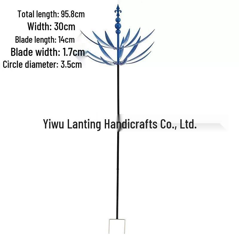 Металлический уличный кинетический ветряк-спиннер: Художественное кованое украшение для двора ручной работы