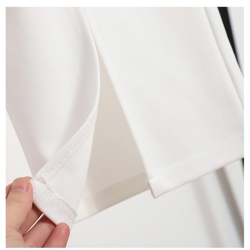 Dimanaf 2024 Plus Size Summer Long Pants Women Elastic Pants Loose Straight Casual Female Basic Trousers Wide Leg Pants White 5XL