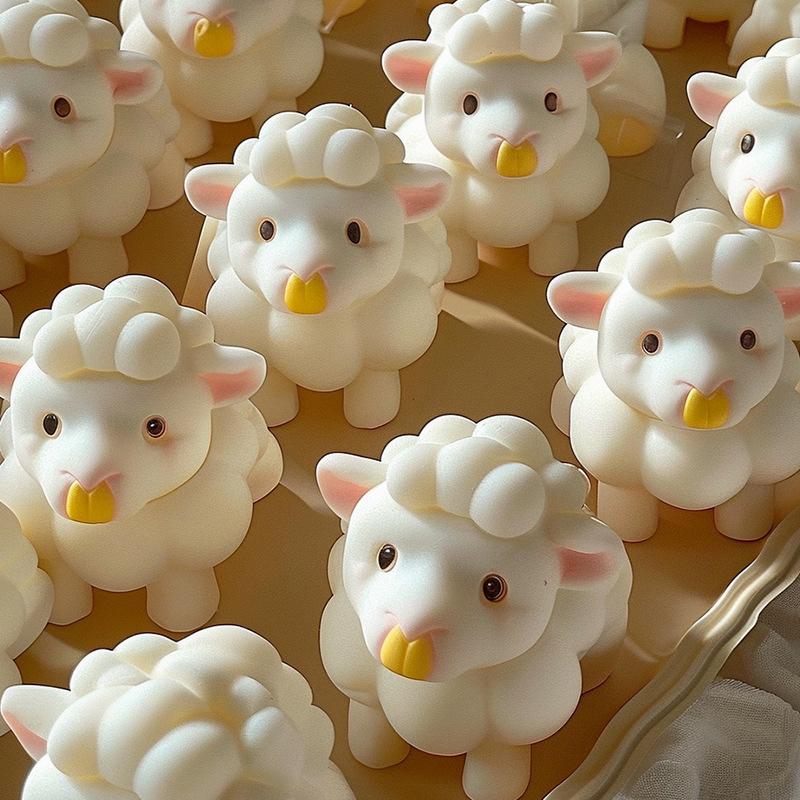 3D Sheep Shape Jelly Mold Kitchen Baking Mould Candle Silicone Mold Diy Cute Sheep Diffuser Stone Handmade Soap Handmade Gift