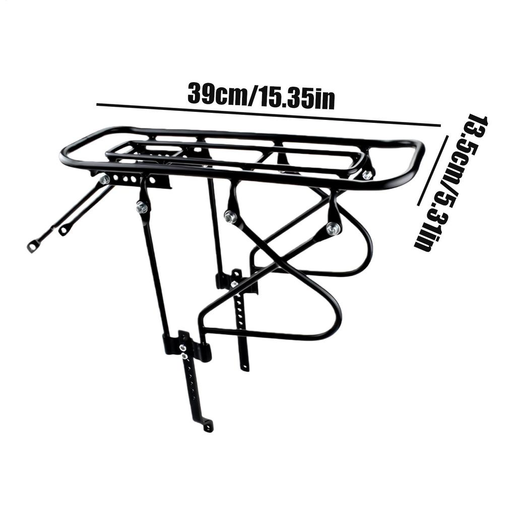 Велосипедный задний багажник 200 кг большая грузоподъемность Прочный держатель Регулируемый стальной велосипедный багажник для велоспорта Дорожного коммьютинга Работы Доставки