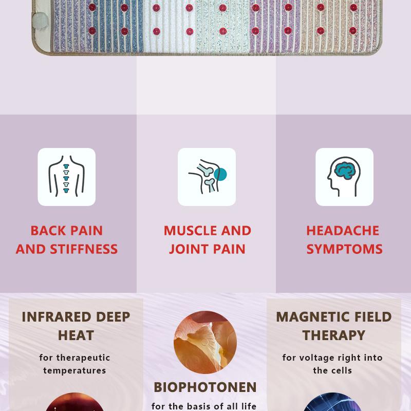 150×50 см инфракрасный магнитный биокристаллический коврик с технологией PEMF - подушка для массажа с фотонами и энергией чакры, грелка