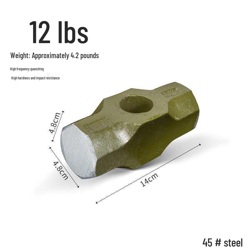 Сверхпрочный большой кувалда: Взрывозащищенный стальной молоток каменщика, восьмигранный, с ручкой, для колки камня и стен.