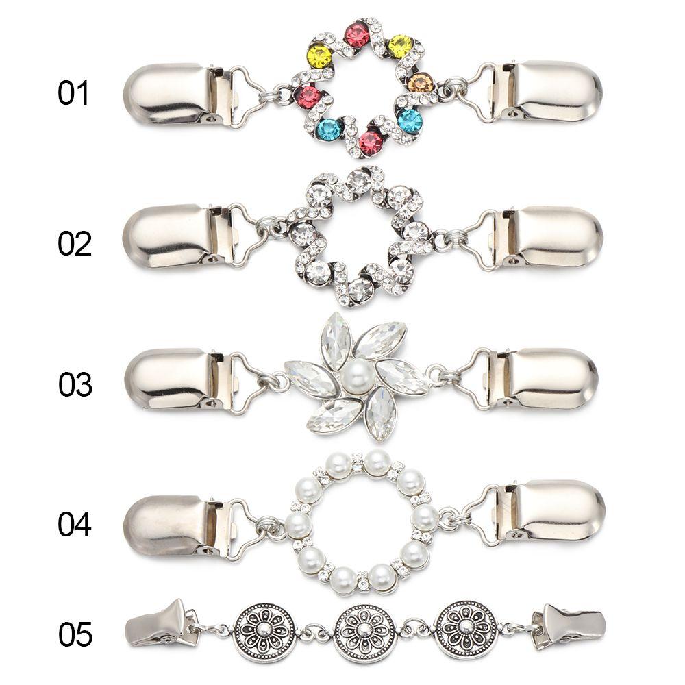 Fashion Gift Charm Shiny Rhinestone Blouse Collar Pin Brooches Women Shawl Clip Cardigan Duck Clip