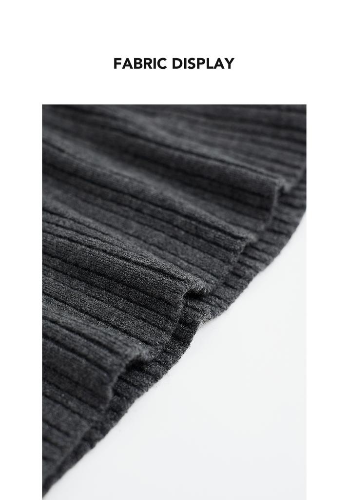 LILY Grey Knitted Pleated Skirt