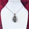 Evil Eye Labradorite Pendant Copper Wire Wrapped Rainbow Moonstone Jewelry