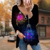 Women Autumn Colorful Light Bulb Printed Long Sleeve T-Shirts Loose V-Neck Plus Size Tee Shirt Tops Comfy Blouse