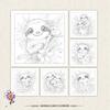 Sloth Colouring Book - 30 Sheet Adult Colouring Book, 100gsm8.3x 8.3 Inch, Drawing Book, Birthday Gift, Holiday Party Gift