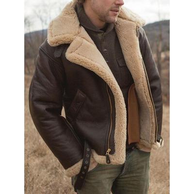 Мужская куртка из искусственного меха All-in-one с длинным рукавом, толстый искусственный мех