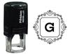 Printtoo Square Swirl Border Alphabet G Monogram Initial Self Inking Rubber Stamp Office