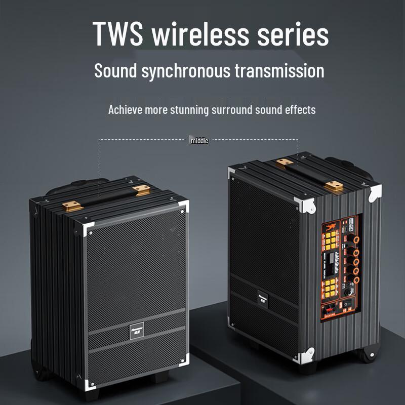 Портативная Bluetooth-колонка Newsmy N518 8 дюймов на колесиках, штекер CN (адаптер в комплекте)