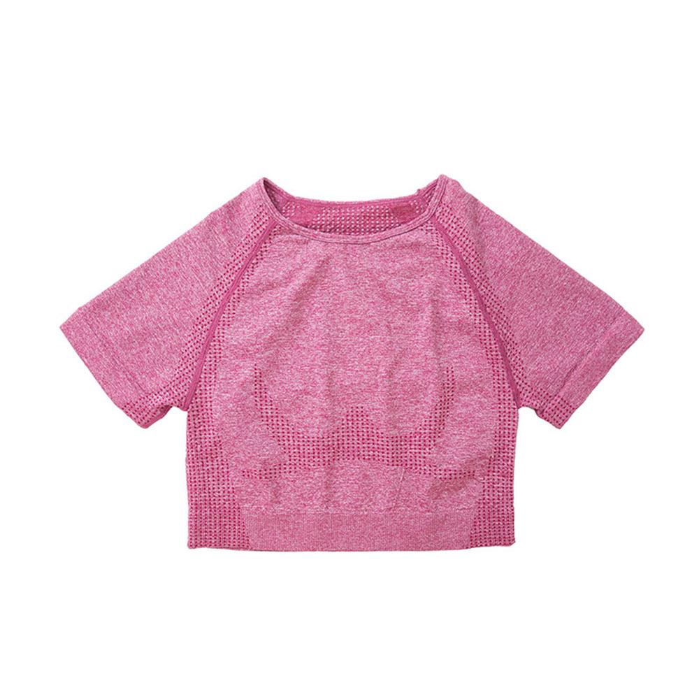 Женский бесшовный костюм для йоги с коротким рукавом - Влагоотводящая, быстросохнущая фитнес-футболка