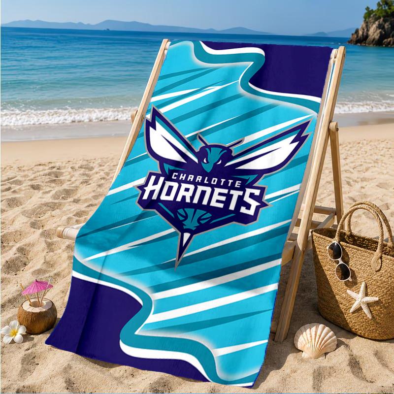 Charlotte-Hornets Logo Beach Towel, Microfiber Beach Towel, Perfect For Pool, Beach, Travel, Home Decor Beach Party Fan gifts
