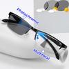 Men Half Frame Business Photochromic Presbyopia Glasses Progressive Multifocal Reading Glasses Anti-blue Light Far Sight Glasses