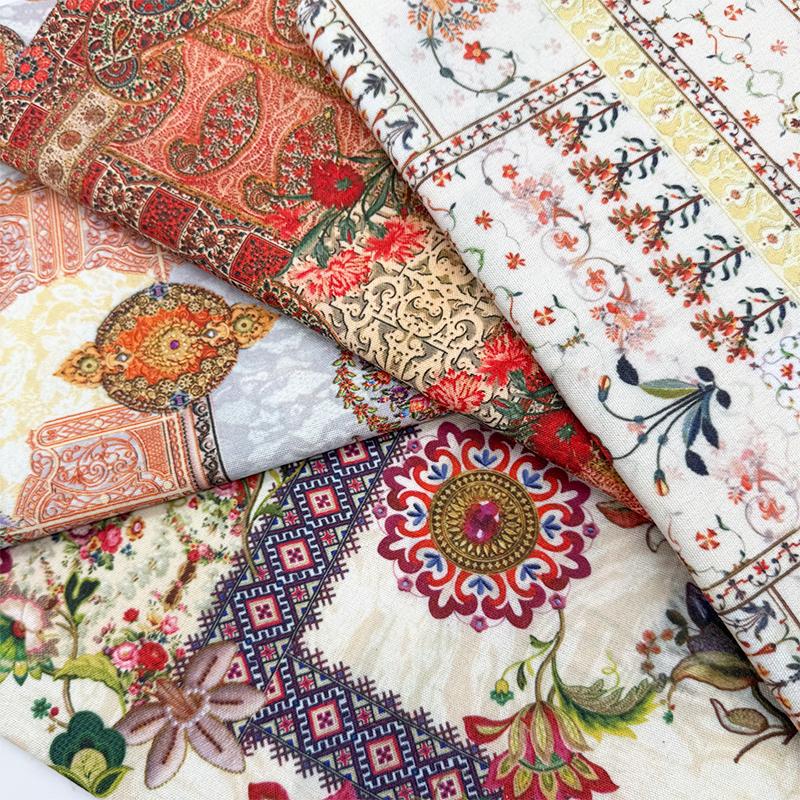 Шифровать Хлопок Лен Персидский Стиль Принтованная Ткань для Украшения Фона Скатерти Шторы Чехлы для Дивана Ткани для Шитья Своими Руками