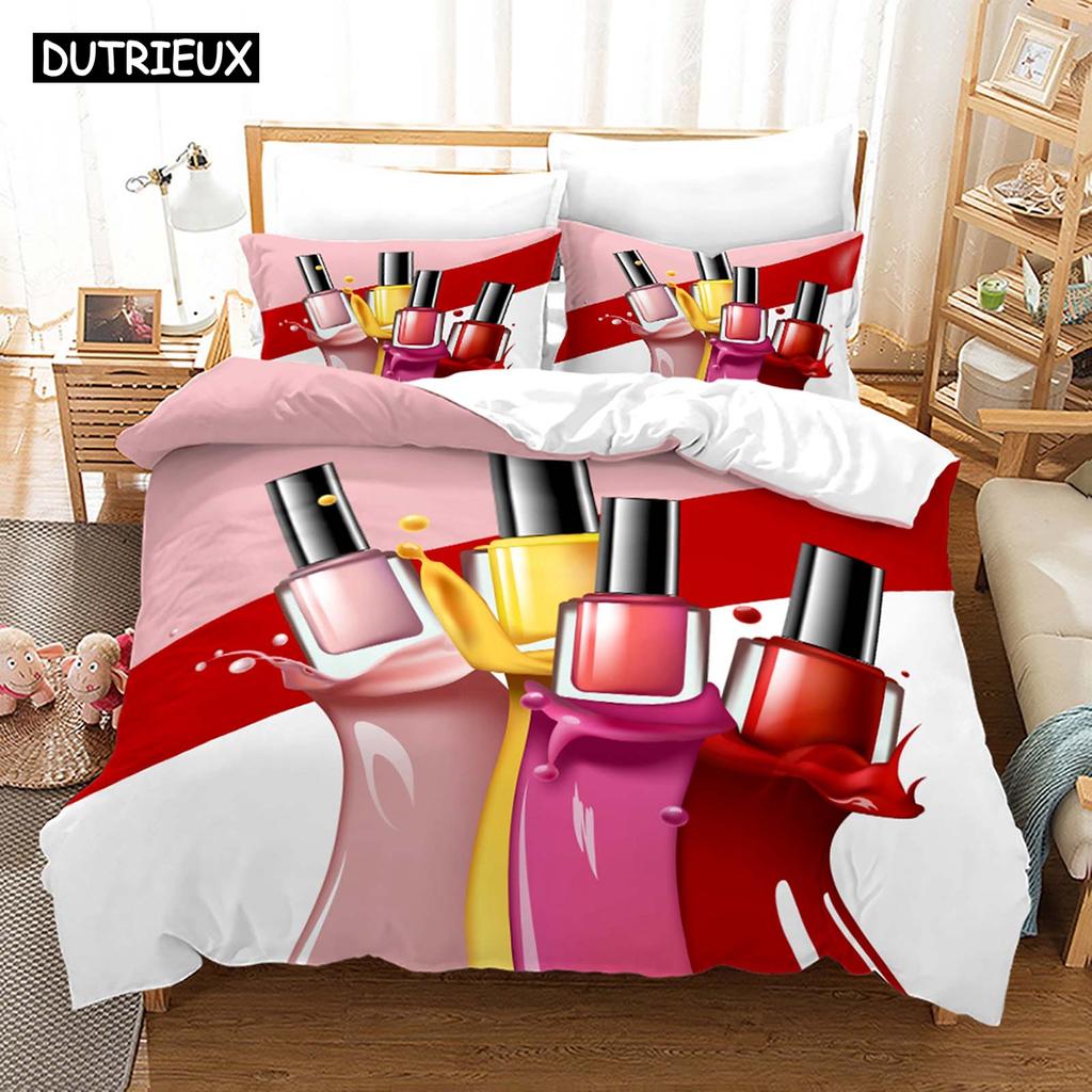 Nordic Cosmetic Fashion Girl Perfume Комплект постельного белья Роскошный пододеяльник 200x200 Розовое постельное белье БЕЗ простыни