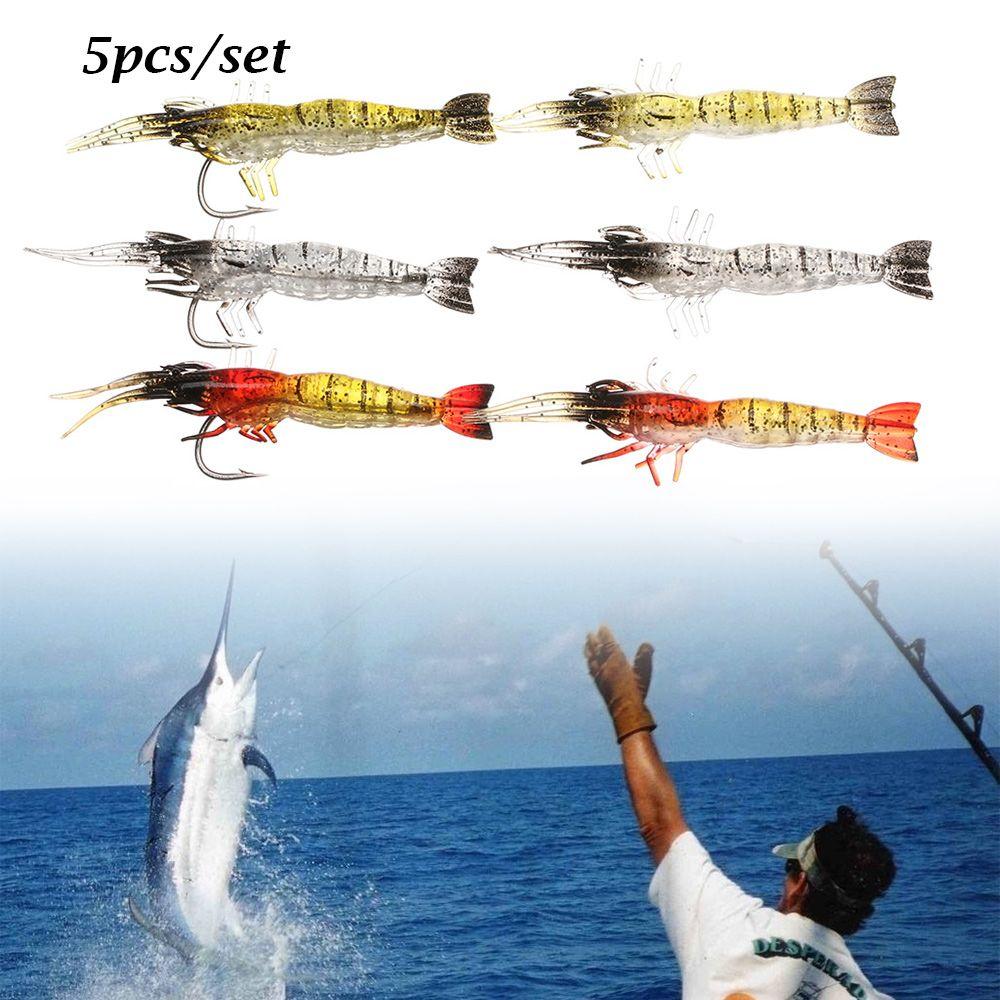Sea Fishing Soft Biomimetic Shrimp Fake Bait Single Hook Hook Worm Silicone Silicone Prawn Lure