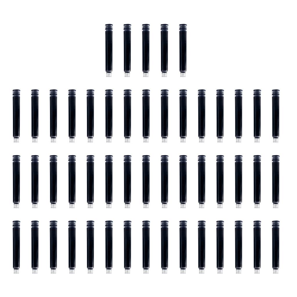 50 Pieces Fountain Pen Ink Cartridges Red Color Ink Refill Cartridge with 3.4 Mm Bore Diameter for Office School