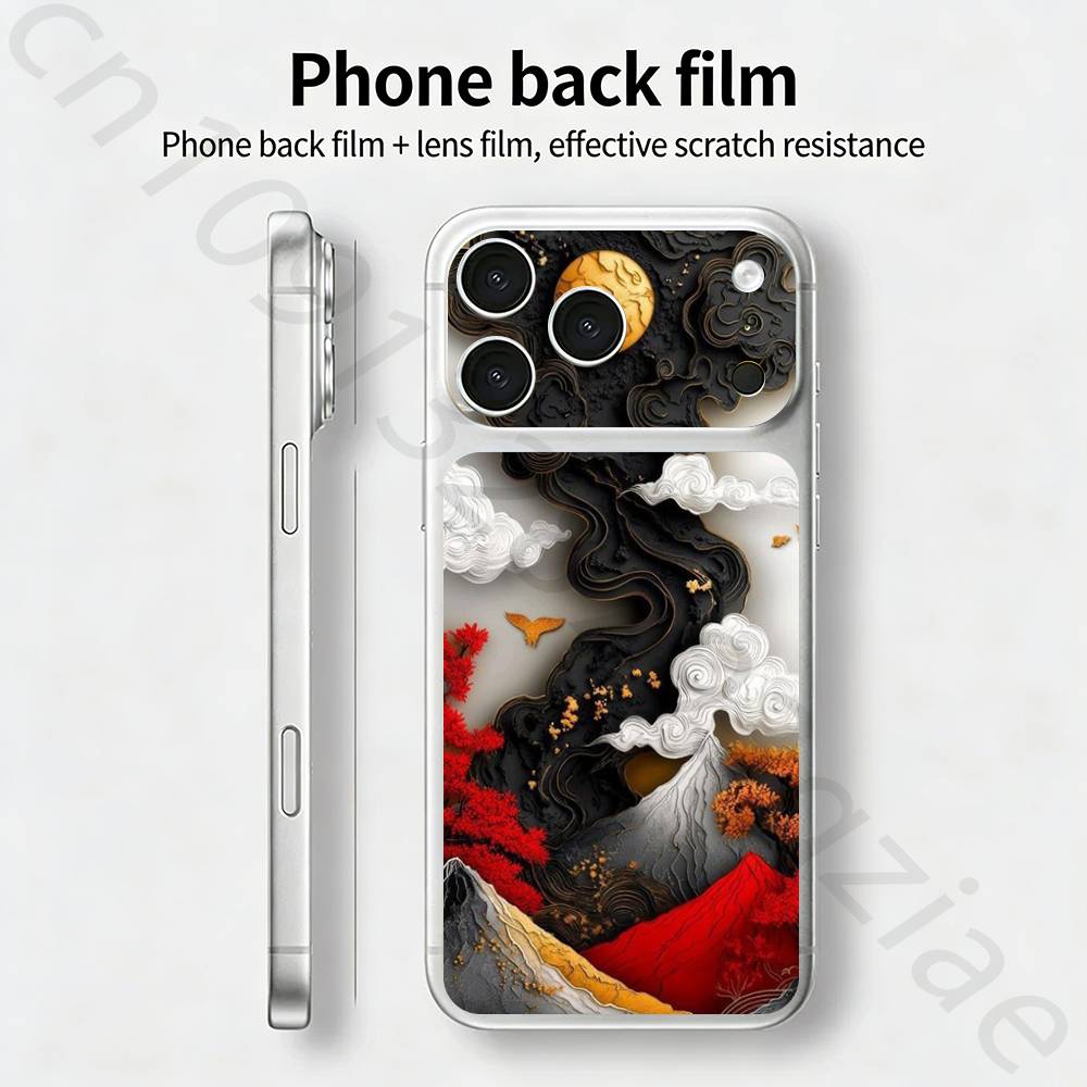 Креативная наклейка-скин «Извержение вулкана» для iPhone 17 Pro/Pro max Защитная пленка для задней панели, рамки, камеры