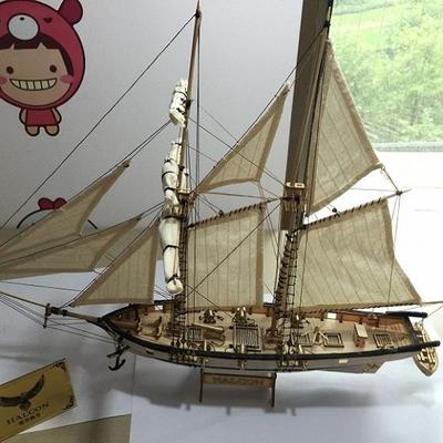 Наборы для строительства модели корабля для хобби, масштаб 1/100, Halcon 1840, латунные пушки с ЧПУ, роскошный парусник