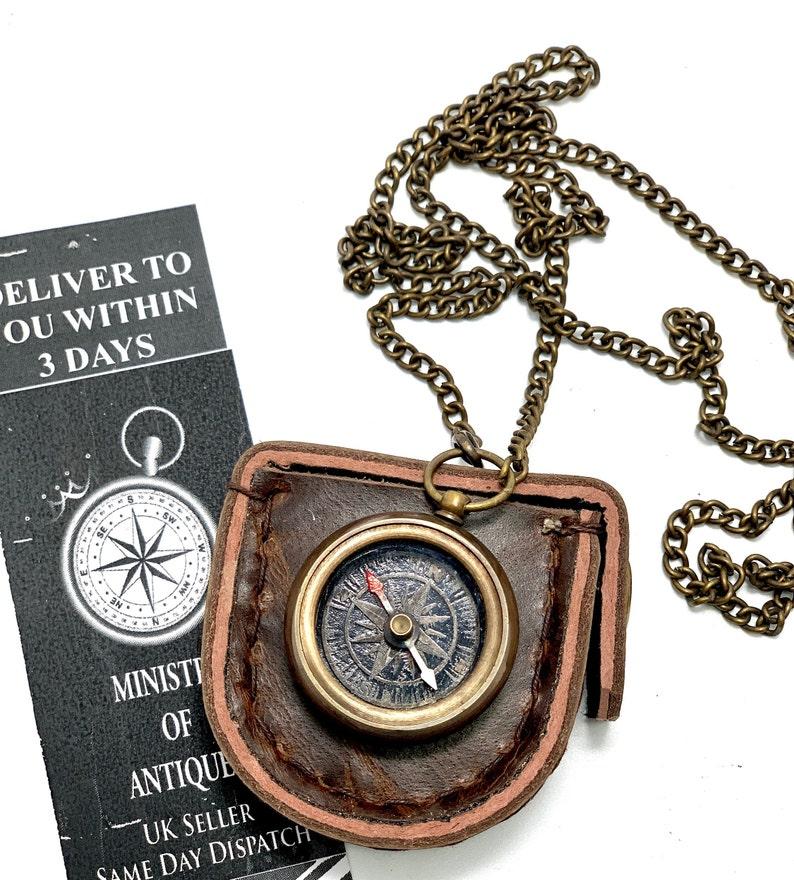 Mini Compass Locket Necklace, Tiny Brass Compass, Compass Pendant, Handmade Gift, Gift for Her, Gift for Him, Mens Gift, Valentines Day Gift