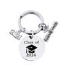 2024 Graduation Keychain Rings Key Holder Engraved Inspirational Language Doctoral Cap
