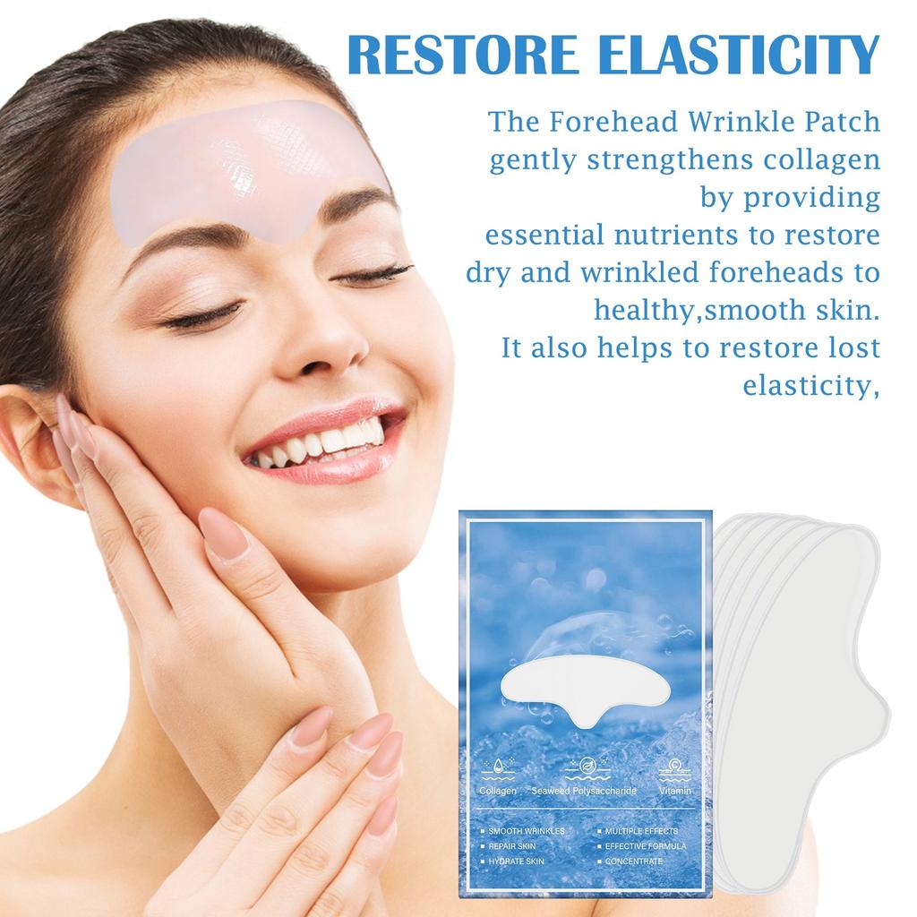 Патч для удаления морщин на лбу 5 штук Содержит коллаген, Патч против морщин Удаление морщин на лбу Уход за красотой
