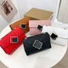 Rhombus Embroidered Bag Women's Bag Classic Square Lock Small Square Bag