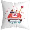 Happy Valentines Day Throw Pillow Case Soft Plush Romantic Red Love Heart Letters Rose Print Decorative Cushion Cover Dakimakura
