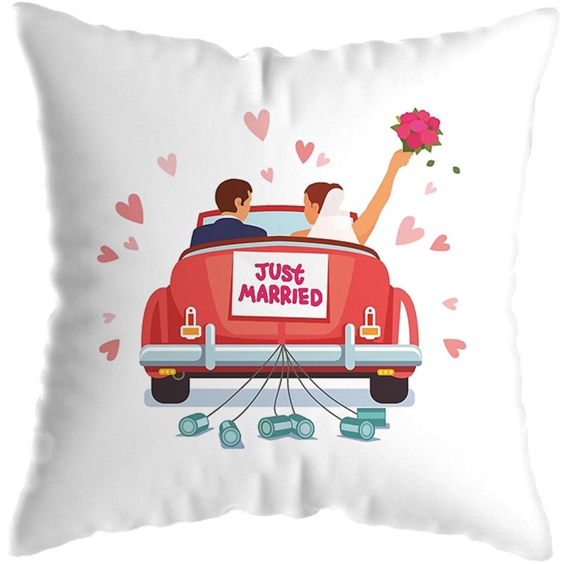 Happy Valentines Day Throw Pillow Case Soft Plush Romantic Red Love Heart Letters Rose Print Decorative Cushion Cover Dakimakura