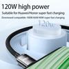 120W Ultra-Fast Type-C USB Data Transfer Cable 6A Braided Charging Cord Compatible With Huawei Xiaomi Samsung Laptop Tablet 2026