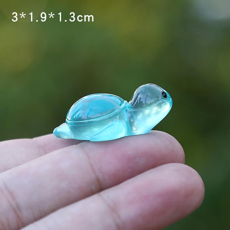 1 шт. красочная светящаяся мини-черепаха микро-ландшафтная фигурка украшение сделай сам светящаяся миниатюрная статуэтка черепахи декор для сада в горшке