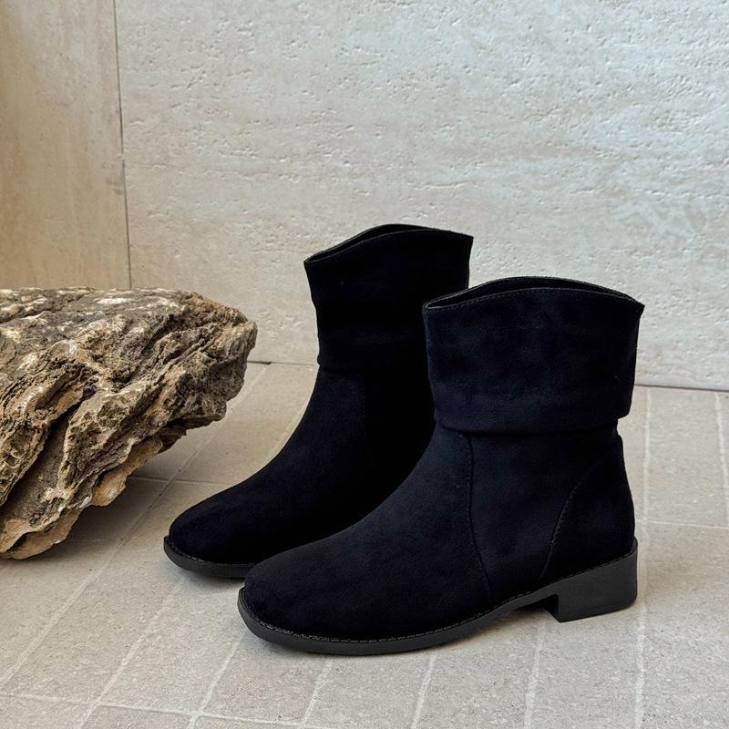 Винтажные ботинки Мартин Женские Осень 2025 Ботинки Бокен Литературный Мори и Ботильоны Рукав Один Педаль Маленькие Короткие Ботинки